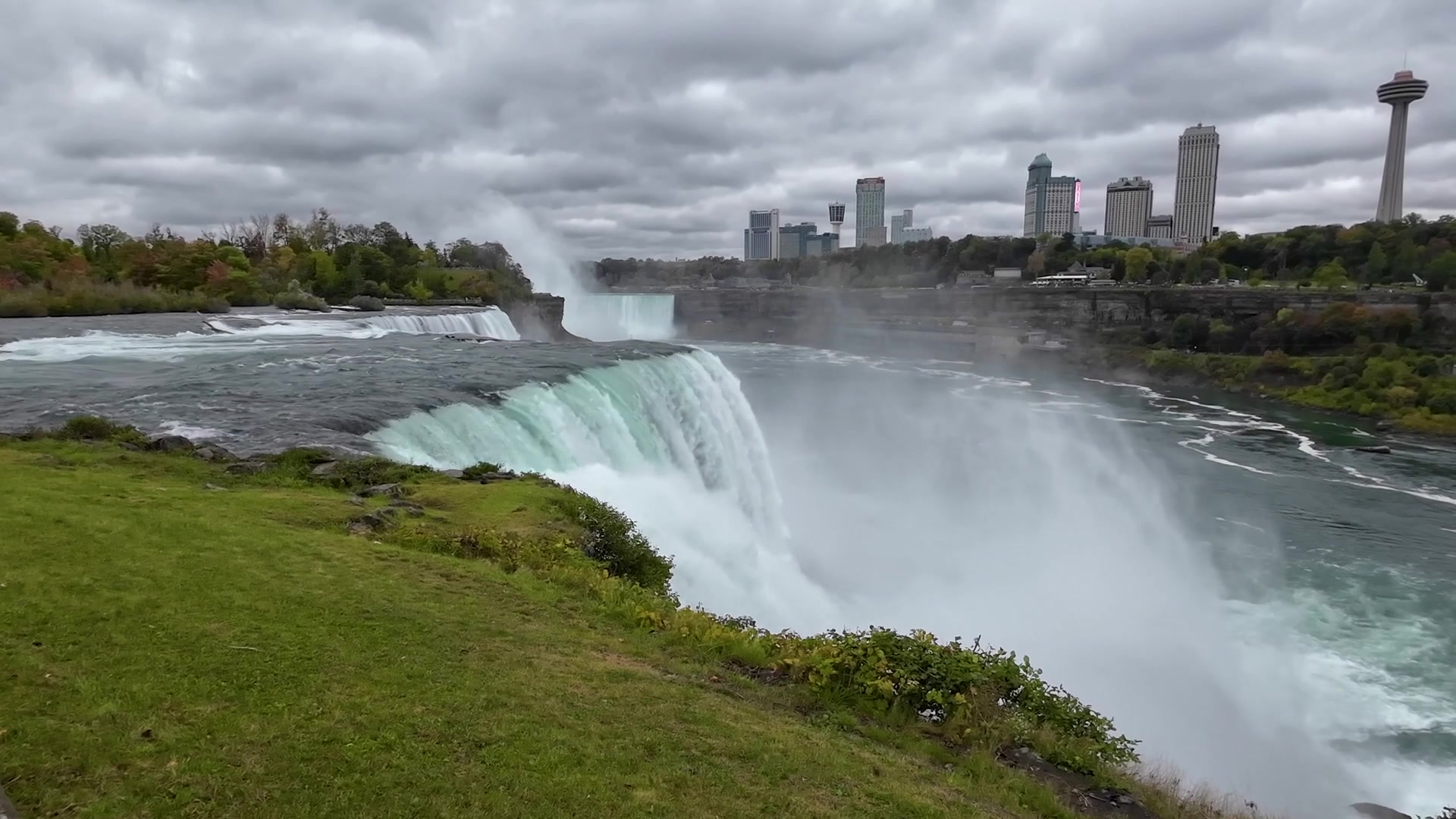 Niagara Falls, aerial view from the American side overlook